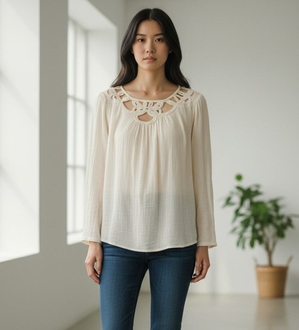 ✨ Beautiful Sundance blouse with signature artisan details